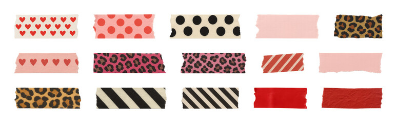 PNG Colorful decorative tape collection, element set on transparent background © Rawpixel.com