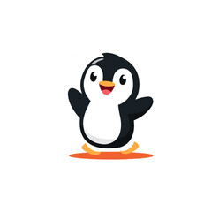 Obraz premium Happy cartoon penguin