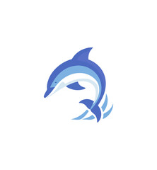 Fototapeta premium Jumping dolphin illustration