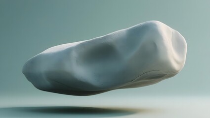 Abstract smooth organic shape floating in a soft gradient background with subtle lighting