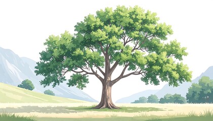 Fototapeta premium Lush tree in a valley landscape