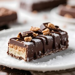 4k high quality Ai generative HD art work photo realistic store business menu sell selling cafe gelato ice cream frozen wafer chocolate bar background crunch crispy peanut caramel toppings