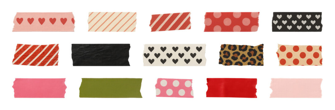 PNG Colorful decorative tape collection, element set on transparent background