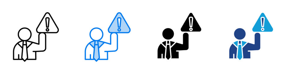 Risk icon set multiple style collection