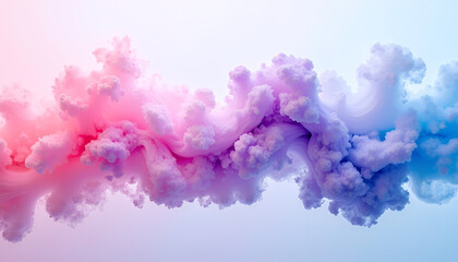 Fototapeta premium Vibrant swirl of pink and blue ink suspended in water, abstract creative art