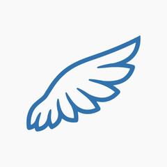 Obraz premium The flat design concept for winged bird . The wing is the main focus of the image.