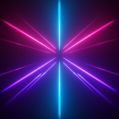Neon light burst with pink and blue colors