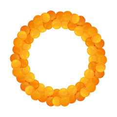 abstract wreath with orange tangerines, balls