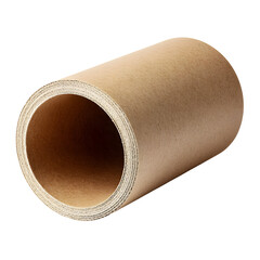 Cardboard tube roll isolated on black background, recyclable packaging concept