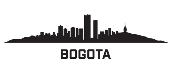 Obraz premium Bogota skyline silhouette. Landscape Bogota, Colombia. Vector illustration. Vector black silhouette. with white background