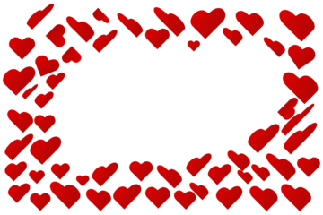 Red heart border frame background design
