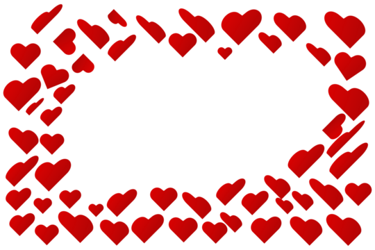 Red heart border frame background design