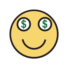 Happy Face with Dollar Eyes
