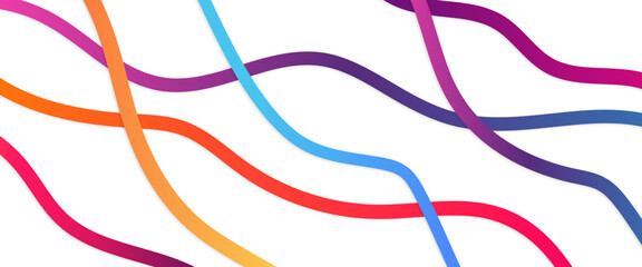 Vector Gradient Curve Wave Minimal Overlapping Flow Lines Geometric Shapes Graphic Design