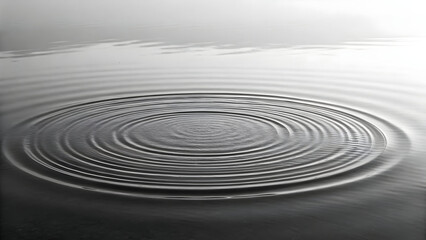 Fototapeta premium Monochrome concentric water ripples spreading across a dark gray surface full hd 4k stock image download