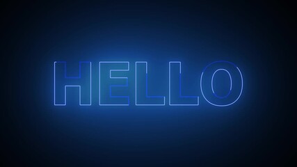glowing hello text icon animation on a black background. - Powered by Adobe