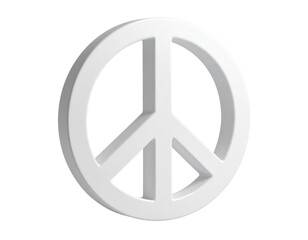  White Peace Symbol Floating in Space