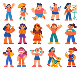 PNG Diverse cartoon characters illustration, element set on transparent background