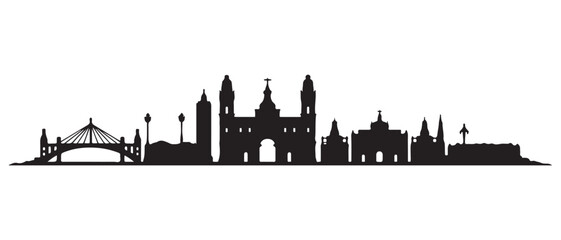 Obraz premium Lima skyline silhouette. Black Lima city design. Vector black silhouette. with white background