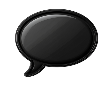 3D Black Speech Bubble Graphic