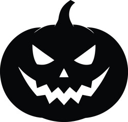 Halloween Pumpkin carving clean silhouette vector illustration
