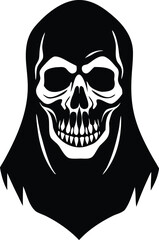 Halloween Scary skull silhouette vector illustration