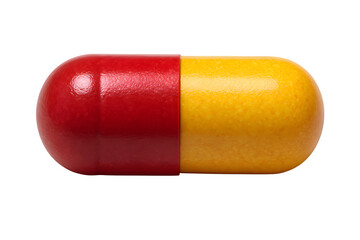 Macro Photo of Colorful Capsule Isolated on Transparent Background
