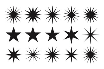 Obraz premium Black Starbursts and Stars Stylized Icon Set