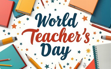 World Teacher's day template design and happy teacher's day, 7 may teacher's day, 2024 international teacher's day. High quality