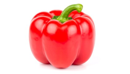 Vibrant red bell pepper, a visual symphony of culinary delight and freshness