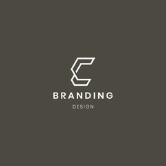 Modern abstract flat Minimal C logo design