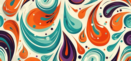 Fototapeta premium Colorful abstract pattern featuring swirling shapes and vibrant hues, ideal for backgrounds
