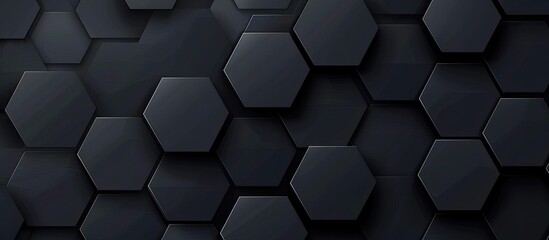 Abstract black hexagonal pattern with varying shades and textures creating a modern design
