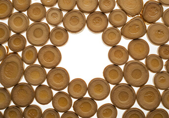 Wood slices circle pattern background