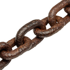 Obraz premium Close-up of a rusted metal chain against a black background showing deterioration