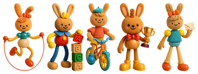 Obraz premium Colorful playful bunny toys