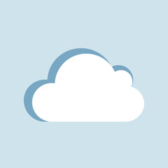 Obraz premium Flat Cloud Icon Vector Illustration