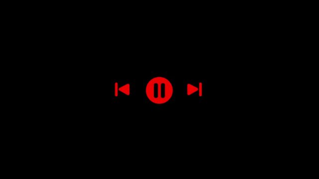 Play or pause button animation. Music or video play bar icon animation.