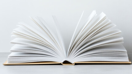 Fototapeta premium Open book with blank pages, showcasing its structure and design
