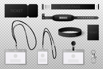 Corporate Staff ID Cards, Club Member Passes, Event Entry Wristbands and Bracelet Set