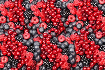 variety of tasty fresh fruits and berries