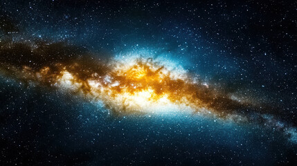 Fototapeta premium Bright galaxy with stars and cosmic dust creating stunning view of universe