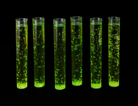 Bright Green Potion Shots in Test Tubes