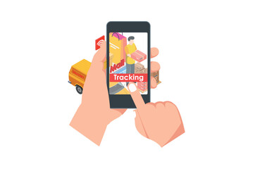 Delivery concept templates for mobile app page. Suitable for Diagrams, Infographics, Book Illustration, Game Asset, And Other Graphic Related Assets in isolated white background