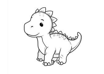 Fototapeta premium Parasaurolophus Coloring Book for Kids, Dinosaur coloring page and vector illustration.