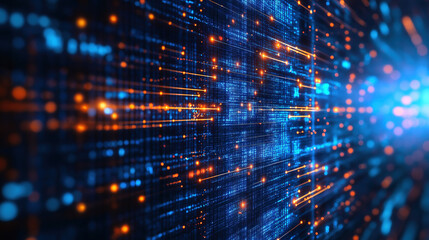 Futuristic Technology Background: Digital Network Data Visualization and Smart City Interconnection