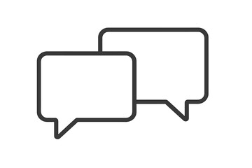 Fototapeta premium Speech bubble icon for chat, dialogue, communication. Minimalist line art illustration. Symbol for comment, message, forum, discussion, feedback, social media, apps.