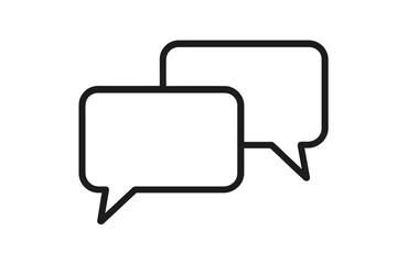 Fototapeta premium Speech bubble icon vector. Chatting, communication concept. Dialogue, message symbol. Social media comment. Simple talk balloon sign. Forum, blog, discussion graphic element.