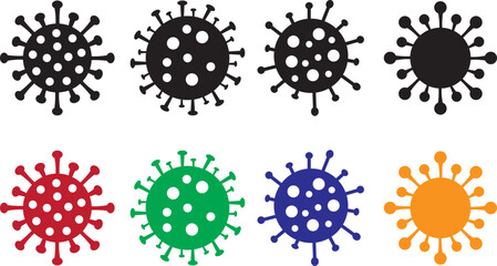 Pandemic Virus & Coronavirus Icons – Minimal Vector Set for Healthcare, Probiotic, and Medical Concepts.