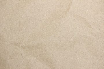 Brown recycled kraft paper crumpled vintage texture background for letter. Abstract parchment old retro page grunge blank.